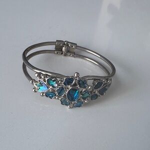 Elegant Silver and Blue Bracelet